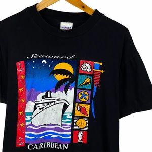 UO Vintage Retro Seaworld Caribbean Beach Travel Graphic Short Sleeve T-Shirt